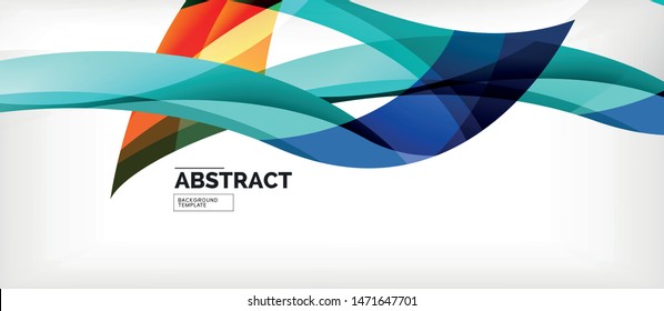 Colorful wave lines abstract background, color line for business or techno presentation. Vector shiny modern wallpaper with stripes