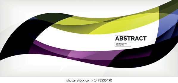 Coloridas líneas onduladas fondo abstracto, línea de color para presentación empresarial o técnica. Papel de pared moderno brillante vectorial con rayas