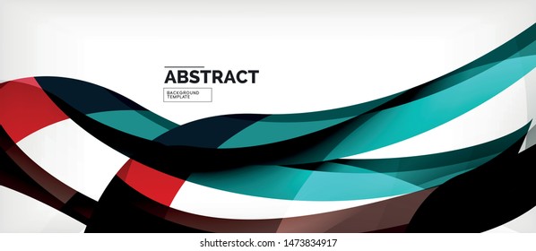 Colorful wave lines abstract background, color line for business or techno presentation. Vector shiny modern wallpaper with stripes
