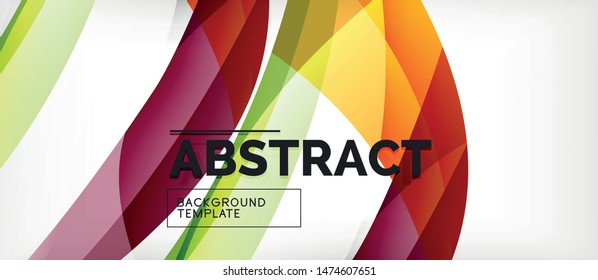 Coloridas líneas onduladas fondo abstracto, línea de color para presentación empresarial o técnica. Papel de pared moderno brillante vectorial con rayas