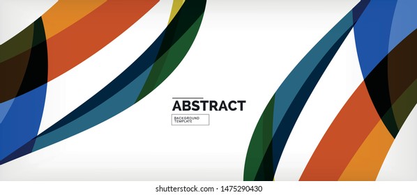 Colorful wave lines abstract background, color line for business or techno presentation. Vector shiny modern wallpaper with stripes