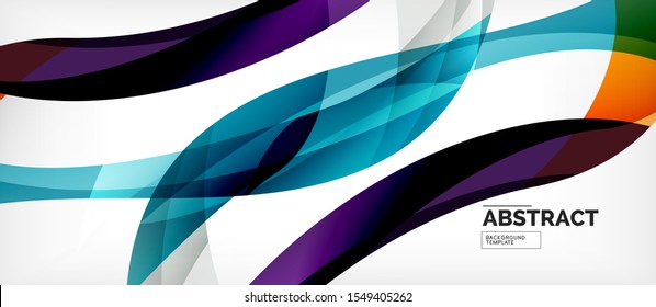 Colorful wave lines abstract background, color line for business or techno presentation. Vector shiny modern wallpaper with stripes