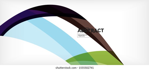 Colorful wave lines abstract background, color line for business or techno presentation. Vector shiny modern wallpaper with stripes