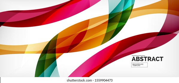 Colorful wave lines abstract background, color line for business or techno presentation. Vector shiny modern wallpaper with stripes