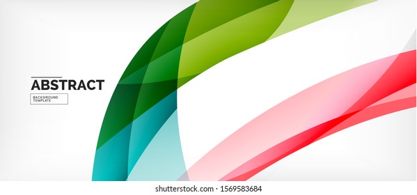 Colorful wave lines abstract background, color line for business or techno presentation. Vector shiny modern wallpaper with stripes