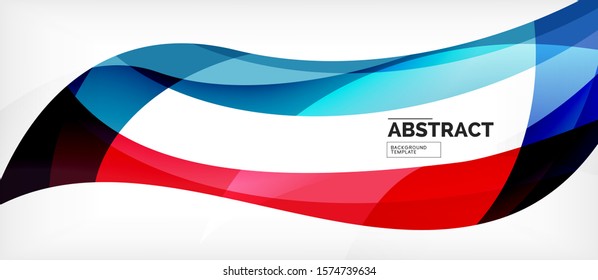 Coloridas líneas onduladas fondo abstracto, línea de color para presentación empresarial o técnica. Papel de pared moderno brillante vectorial con rayas