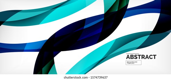 Colorful wave lines abstract background, color line for business or techno presentation. Vector shiny modern wallpaper with stripes