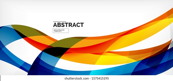 Colorful wave lines abstract background, color line for business or techno presentation. Vector shiny modern wallpaper with stripes