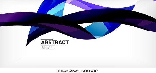 Colorful wave lines abstract background, color line for business or techno presentation. Vector shiny modern wallpaper with stripes