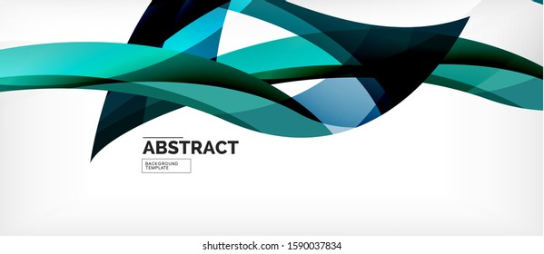 Coloridas líneas onduladas fondo abstracto, línea de color para presentación empresarial o técnica. Papel de pared moderno brillante vectorial con rayas
