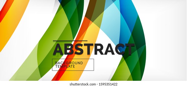Colorful wave lines abstract background, color line for business or techno presentation. Vector shiny modern wallpaper with stripes