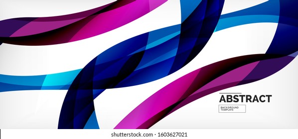 Colorful wave lines abstract background, color line for business or techno presentation. Vector shiny modern wallpaper with stripes