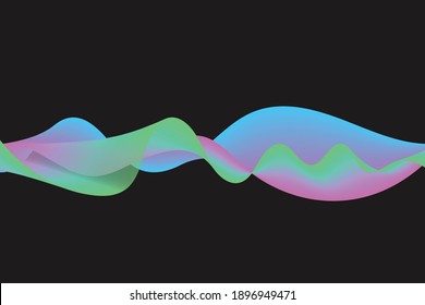 Colorful Wave Lines Abstract Background. Party Banner. Technology Wallpaper. Vector