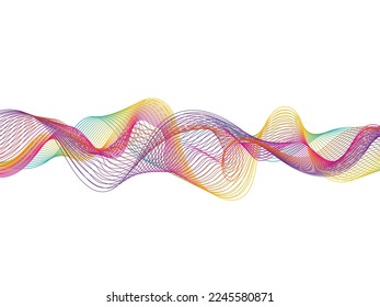 Colorful Wave Lines Abstract Background. Wallpaper. Vector Illustration