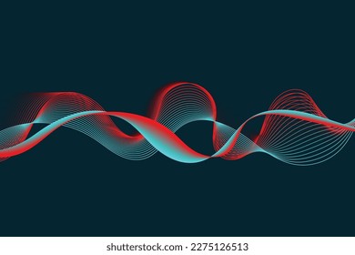 Colorful Wave Lines Abstract Background. Art Wallpaper. Vector Illustration