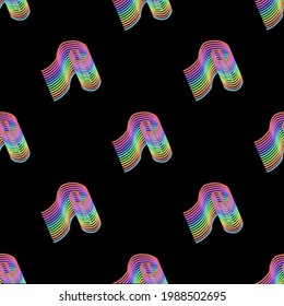 Colorful wave lines flowing dynamic. Isolate on black background. Concept for al technology,digital,communication,science,music. Vector illustration.