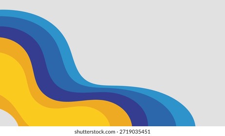 Una colorida ola de líneas sobre un fondo gris