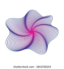 Fondo abstracto del patrón de líneas de onda coloridas. Aislado. Vector