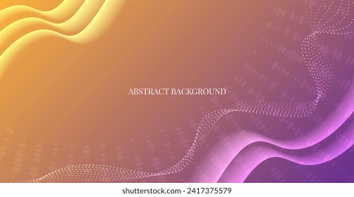 Colorful Wave Lines Pattern Abstract Background With Halftone. Modern Banner. Valentine's Day Wallpaper. Frame. Vector Illustration. Particle