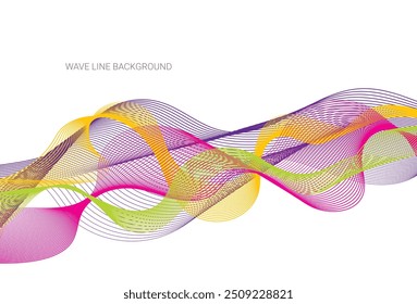Fondo Abstractas colorido del patrón de las líneas de la onda. Anuncio moderno. Fondo de pantalla. Marco. Ilustración vectorial
