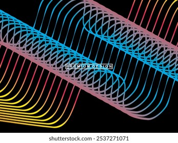 Colorful wave lines pattern background, Amazing Abstract Multicolor Visualization.