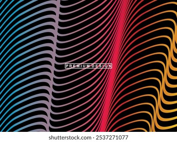 Colorful wave lines pattern background, Amazing Abstract Multicolor Visualization.