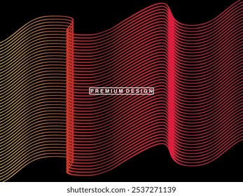 Colorful wave lines pattern background, Amazing Abstract Multicolor Visualization.
