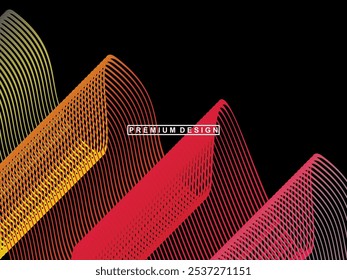 Fundo de padrão de linhas de onda coloridas, incrível visualização multicolor abstrata.