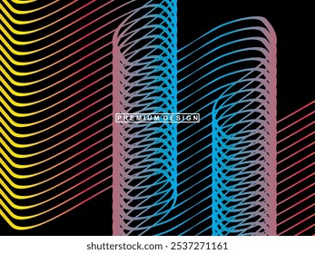 Colorful wave lines pattern background, Amazing Abstract Multicolor Visualization.
