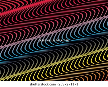 Colorful wave lines pattern background, Amazing Abstract Multicolor Visualization.