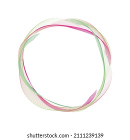 Colorful Wave Lines Pattern Circle Frame Abstract Background. Isolated. Vector