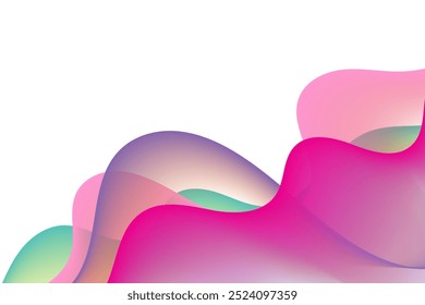 Colorful wave liquid pattern isolated on white background. Vector Illustration. Decoration. Abstract business wallpaper. Technology banner