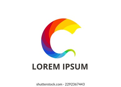 forma de logotipo de onda colorida como pincel. bueno para cualquier logotipo de evento.