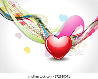  Colorful Wave love background Vector illustration 