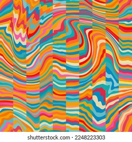 Colorful wave mosaic. Seamless pattern