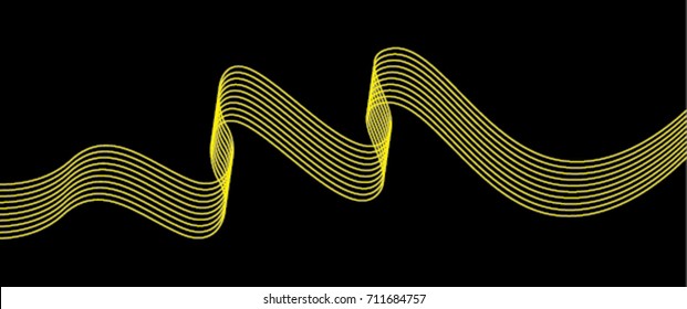 Colorful Wave on black Background