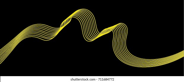 Colorful Wave on black Background