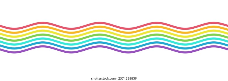 A colorful wave pattern featuring multiple rainbow colors, creating a vibrant and dynamic design. The waves flow smoothly, representing harmony and diversity.