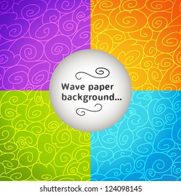 Colorful wave postcard. Vector illustration for your fashion design. Easy to use. Postcard picture in bright color. Bright, majestic element for pretty business presentation.