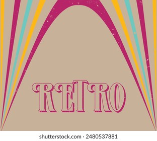 colorful wave retro background with grunge texture, comic background pop art