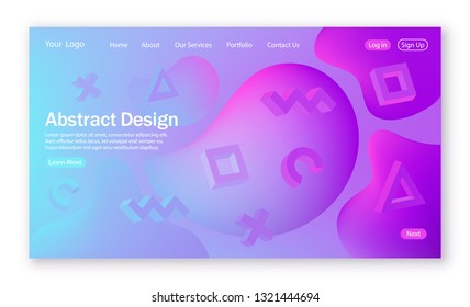 Colorful wave shape, abstract background with liquid form for landing page. Colorful digital and motion pattern. 	
Dynamic textured background with 3d element for website, web page design.