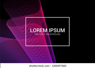 Colorful wave shape abstract with black background.