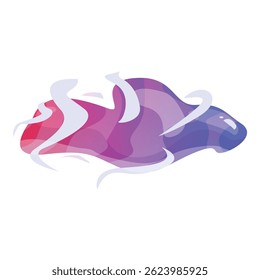 Colorful wave shape forming a dynamic flowing background with space for text