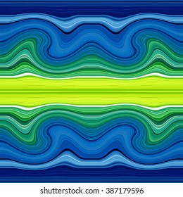 Colorful Wave Striped Background. Vibrant Colors Stripes. Fantasy Curl Lines, Cut of Gemstone. Wave stripe optical design. Sea reflection motive. Abstract pattern for textile, paper and wrapping. 