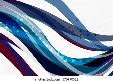 Bandas y líneas de olas coloridas. Fondo de plantilla de vector para diseño de flujo de trabajo, diagrama, opciones de número o diseño web