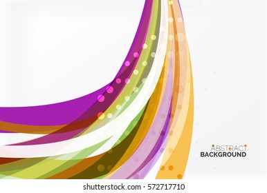 Bandas y líneas de olas coloridas. Fondo de plantilla de vector para diseño de flujo de trabajo, diagrama, opciones de número o diseño web