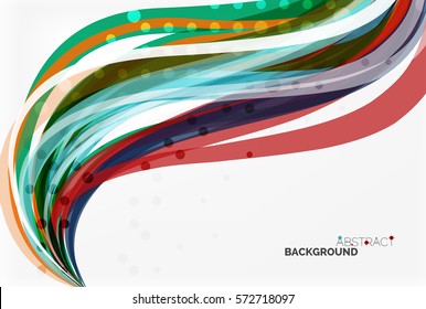 Farbige Wellenstreifen und -linien. Vektorvorlagenhintergrund für das Workflowlayout, -diagramm, -nummeroptionen oder Webdesign
