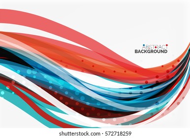 Farbige Wellenstreifen und -linien. Vektorvorlagenhintergrund für das Workflowlayout, -diagramm, -nummeroptionen oder Webdesign
