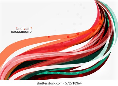 Bandas y líneas de olas coloridas. Fondo de plantilla de vector para diseño de flujo de trabajo, diagrama, opciones de número o diseño web