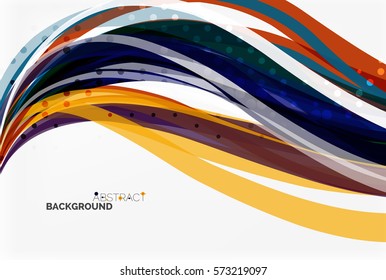 Colorful wave stripes and lines. Vector template background for workflow layout, diagram, number options or web design